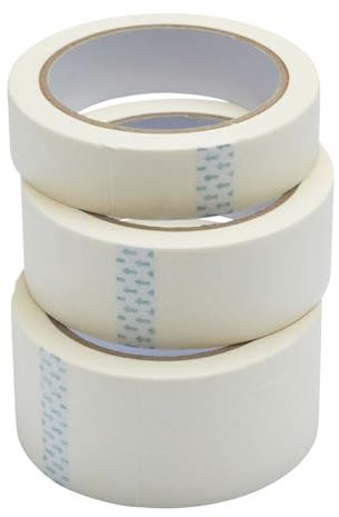 Fit For The Job Lot 3 rubans de masquage multi-surfaces 25m pour peinture, ruban peintre pour lignes nettes, ruban décorateurs, ruban masquage pour peintre, ruban masquage 19mm de large, ruban adhésif