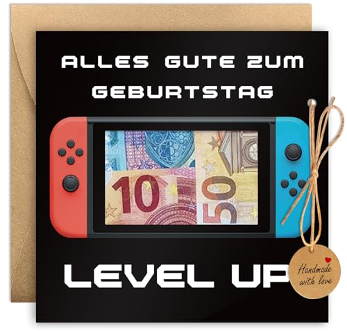 Geldgeschenke Geburtstag, Gamepad Geburtstagskarte Geldgeschenke Verpackung mit Umschlägen, Gaming Deko Zocker Geschenk, Coole Sachen für Jungs, Geldgeschenk Karte Geburtstag für Männer