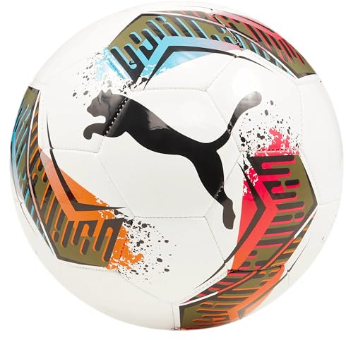 PUMA Unisex Futsal 3 Machine Stitch Soccer Ball, 4, PUMA White-Garnet Rose-Dusty Aqua