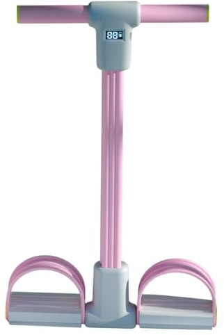 Rrlihjgu Bande de résistance à la pédale, Bande de résistance à la pédale | Bande de résistance élastique de Sangle de Yoga à 6 Tubes - Corde de Tension d'affichage LED, équipement de Fitness