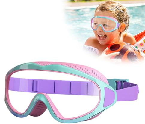 DASIAUTOEM Schwimmbrille Kinder 4-12 Jahre, Anti-Fog & Wasserdicht, Kinder Schwimmbrille mit Großem Sichtfeld, UV-Schutz, Verstellbar & Komfortabel für Jungen & Mädchen