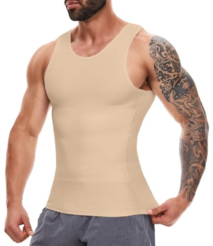 SLIMBELLE Shapewear Herr kompressionströja elastisk ärmlös kroppsformare snäva undertröjor herr linne midjeformare figurformande magkontroll undertröja män