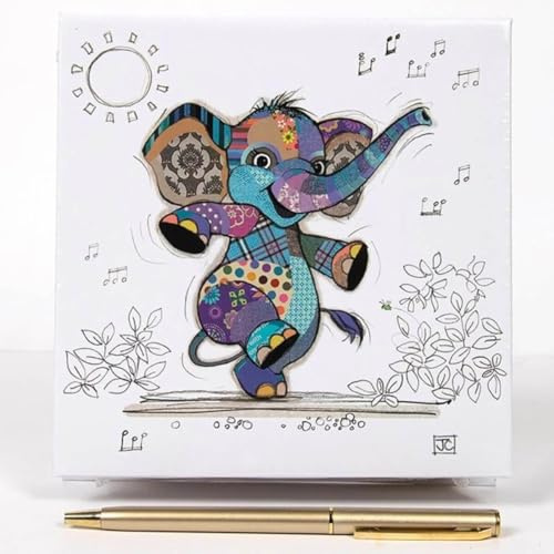 L & P Home & Gifts Lesser & Pavey Elly Elephant Memo Pad and Pen | Cute animal design, memo pad with pen, daily reminders