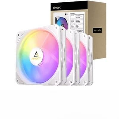 Antec P12r Argb Pwm 120Mm Fan 3 Pack - 4-Pin White High-Airflow Cooling 9-Blade