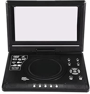 Reproductor de DVD, DVD móvil portátil de 9,8 Pulgadas con Reproductor de Mini TV HD, batería Recargable integrada, Compatible con Tarjeta SD/Puerto USB/DVD