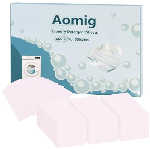 Aomig Fogli Detersivi per Bucato, 180 Pezzi Detersivo Foglio di Sapone, Profumati Detersivo in fogli, Detergente Concentrato per Bucato Ipoallergenico, per Viaggi