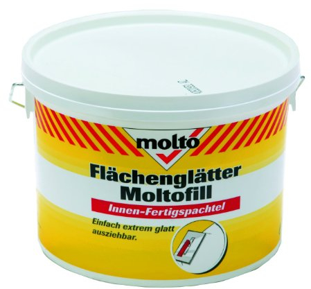 Molto Moltoplan Flächenglätter, Innen-Fertigspachtel zum Glätten von rauen und unebenen Wand- und Deckenflächen, 5 kg