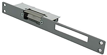 Avidsen Gâche Serrure électrique à têtière Longue à encastrer avec Levier de déblocage Reversible Droite ou Gauche avec Passage de Serrure