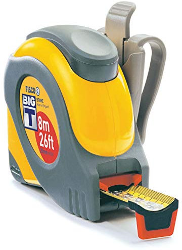 Fisco Big T - Flexómetro resistente Clase I, 8 m x 25 mm