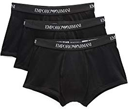 Emporio Armani 3-Pack Boxer Pure Cotton, Boxer, Uomo, Nero (Black/Black/Black), M