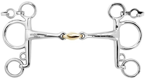 Stübben Gebiss 2240 Pelham doppelt gebrochen - 13,5 cm - 14 mm - Sweet Copper Mittelstück