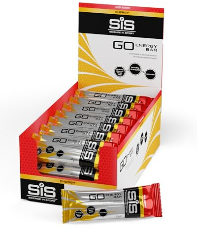 SIS Go Energy Bar, High Carb, Fruit Infused Energy Bar, Red Berry Flavour (30 Packs)