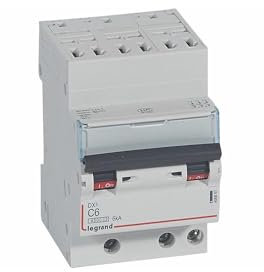406897 Disjoncteur Triphasé 6a - 3p Courbe C - 4,5/6ka - Automatique Et Vis - Legrand Dx3