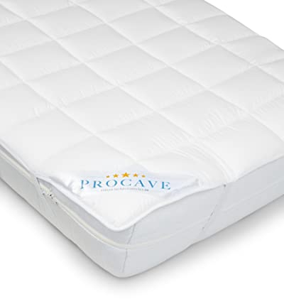 PROCAVE® Matratzenschoner 200x200 cm Topper | Matratzenauflage mit 4 Eckgummis | Atmungsaktive Matratzentopper & Matratzenauflage | Anti Milben Matratzenbezug | Mattress Topper Made in Germany