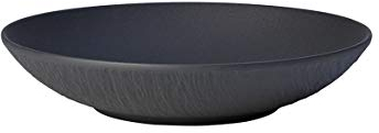 Villeroy & Boch - Manufacture Rock Schale flach, 6 Stück, 1100 ml, 23 cm, Premium Porzellan, spülmaschinen-, mikrowellengeeignet, schwarz