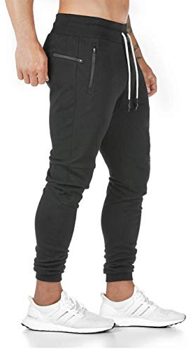Yageshark Joggingbyxor för män, bomull, sweatbyxor, sportbyxor, fitnessbyxor med slim fit, fritidsbyxor, streetwear