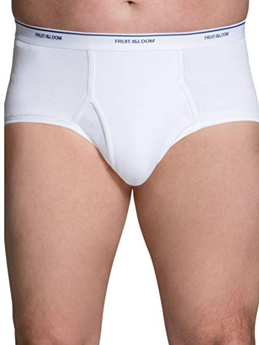 Fruit of the Loom Mens Cotton White Briefs 6 Pack, XL, White