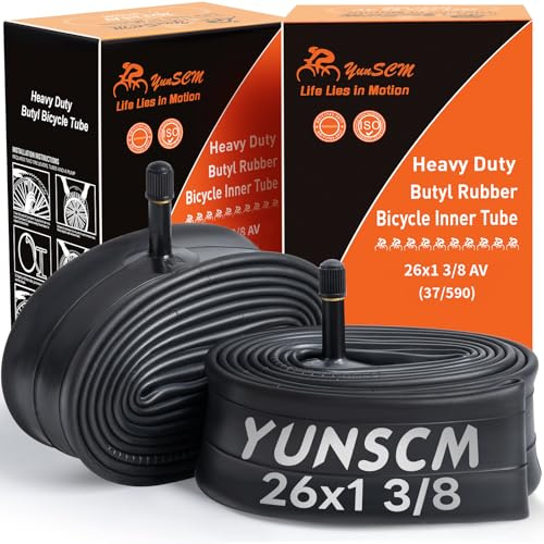 26x1 3/8 (37-590) Heavy Duty Bike Tubes AV32mm Schrader Valve-2 PCS