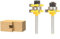 TOPWAY 2 Pièces 6,35mm 1/4 Queue Langue Appariée et Routeur à Rainures Jeu de Bits, 3 Dents Forme T en Fraise à Bois de Coupe Outil de Travail du Bois 133300
