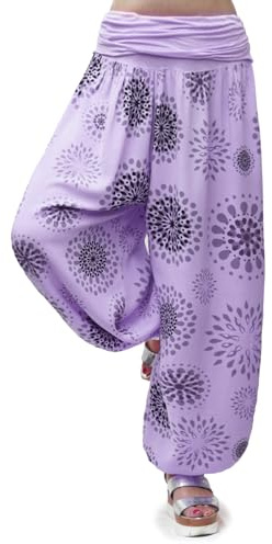 Gloop Pantalons décontractés XXL Sarouel légers pour Femmes Pantalons décontractés Pantalons d'été avec Beaucoup de Motifs 13024