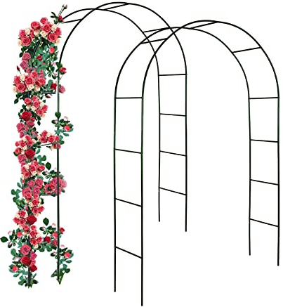 Forever Speed Arco de Rosas, para jardín, para Rosas, de Acero Recubierto de Polvo, decoración y decoración, Escalador, Resistente a la Intemperie, Color Verde (2 Unidades)