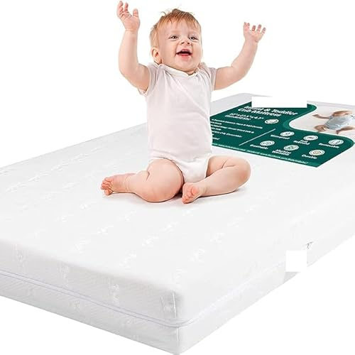 Vingardium Leviosa Weiße Kindermatratze, 11 cm, 7-Zonen-Design, wendbare Kindermatratze (H2 & H3) mit Polycotton-Bezug, Oeko-Tex Zertifiziert, RG 25 Komfortschaumkern, hypoallergen (70 x 140 cm)