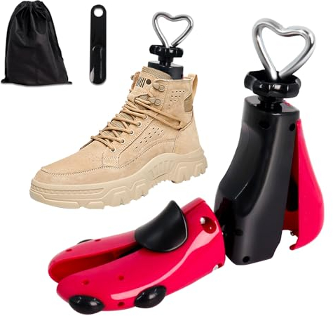 Potufa Schuhspanner Herren und Damen, Schuhdehner Schuhweiter für Einstellbare Breite Und Länge, 4-Wege Stiefelspanner werden verwendet, Dient zur Lockerung zu enger Schuhe(Rot 1PCS)