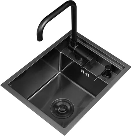 Kitchen Hidden Siphon Kitchen Prep Sink Compact Mini Single Bowl Sink For Balcony RV Bar Sink With Cover Countertop Inset Sink Coffee Shop Stainless Steel Sink Sinks