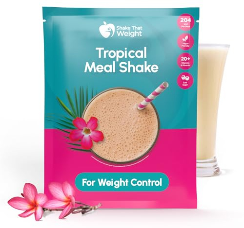 Shake That Weight 10x Frullato dietetico tropicale - Piano sostitutivo del pasto per dimagrire - Dieta a basso contenuto calorico - VLCD - Alto contenuto proteico, senza lattosio, senza glutine, basso