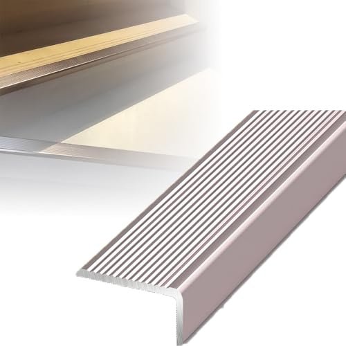 Bande Antidérapante Escalier Largeur 5 7 10cm, Protecteur De Bord D'Escalier En Aluminium, L Profilé Nez De Marche 90cm(Purple,W 7cm/2.8in)