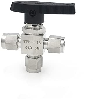 CZVJUKBYP Ventilen i rostfritt stål 304 3 mm 4 6 8 10 12 14 dubbelhylsrör installation rör tre ventiler kula högtrycksspår (specifikation: 3 mm)(6 mm)