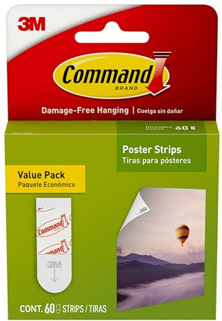 Command Klebestreifen zum Aufhängen von Postern, weiß, 60 Strips