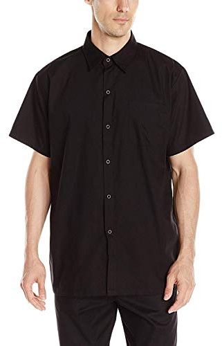 Chef Code Men's Kitchen Basic Cook Shirt (5X-Large, Black)