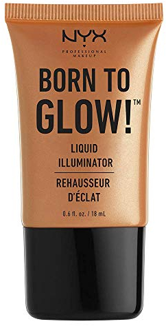 NYX Professional Makeup Born to Glow Liquid Illuminator, Flüssiges Schimmer Makeup, Highlighter, Foundation Base, Vegane Formel, Farbton: Pure Gold