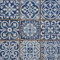 Marokkanische Patchwork Fliesen RAHEL BLAU 33x33 cm quadratisch orientalische Keramikfliesen für Boden & Wand | Retro-Fliesen Vintage Bodenfliesen für schöne Küche Badezimmer FL2112