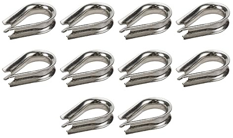 Rannb Stainless Steel Thimble for 5/16 Inch/8mm Dia Wire Rope - Pack of 10