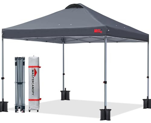 MASTERCANOPY Durable Ez Pop-up Gazebo Tent with Roller Bag (3x3M,Dark Grey)