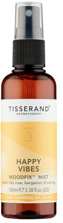 Tisserand Aromatherapy - Happy Vibes - MoodFix Mist - 100% Pure Essential Oil - Lemon Tea Tree, Bergamot, and Nutmeg - Calming Aromatherapy - 100ml