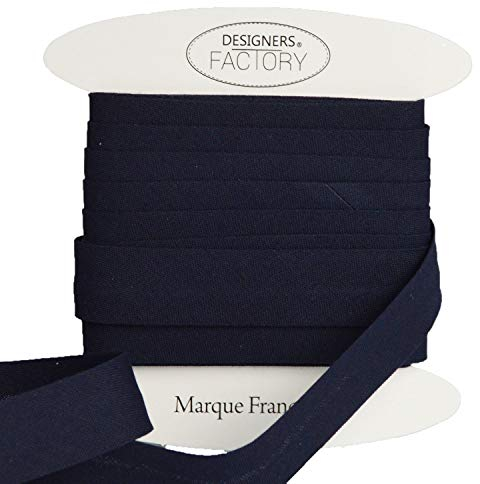 Schrägband baumwolle gefalzt - viele Farben erhältlich - Schrägband aus Baumwolle - Einfach zu nähen und ideal zum Veredeln Ihrer Kreationen (Um 5 meter, dunkelblau)