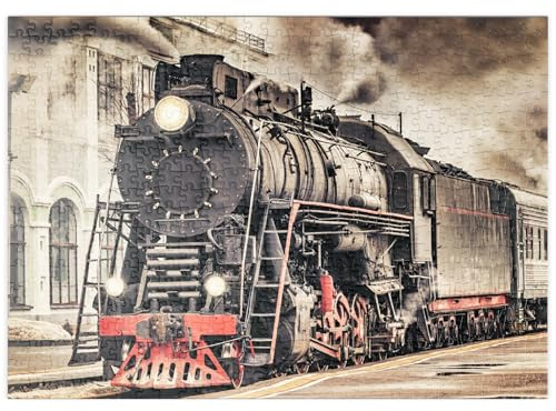 MyPuzzle EIN Dampfzug fährt vom Bahnhof ab - Premium 500 Teile Puzzle - MyPuzzle Sonderkollektion von Puzzle Galaxy
