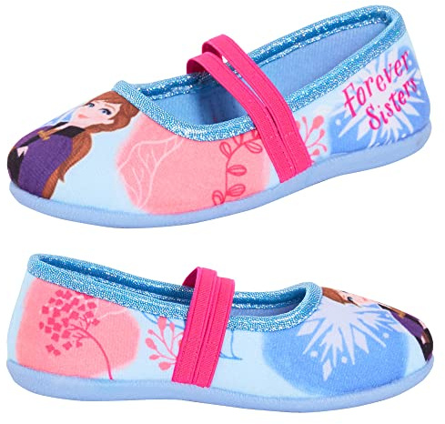Disney Ragazze Frozen 2 Pantofole Elsa Anna Ballerine per Bambini Pantofole Slip On Scarpe da Casa Lilla, Multi, 8 UK Child