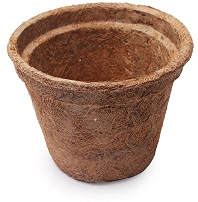 COCO & COIR Biodegradable Round Plant Pots | 14cm | 6pack | Plastic Free Eco-friendly Propagation Pots