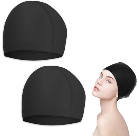 2 Piezas Unisex Gorro de Natación Gorro Elásticos de Baño Piscina Mujer y Hombre Gorro de Baño para Pelo Largo y Corto Gorros de Piscina Suave y Cómodo, Talla Unica