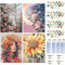 Ninonly 4 Stück Malen Nach Zahlen Erwachsene DIY Malen Nach Zahlen ohne Rahmen für Anfänger und Erwachsene inklusive Pinsel und Acrylfarben für Home Wall Decor 30x40CM Blume