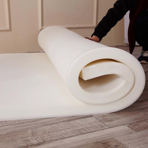 Monbaer Skum med hög densitet, anpassad storlek klädselskum för kuddar, soffa, sängar, stolsäten, booster, fönsterplats, inomhus/utomhus skumvaddering, bänk skumkudde ersättning (130 x 130 x 3 cm)
