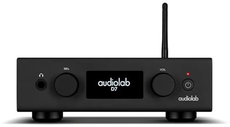 Audiolab D7 High-Resolution DAC, Headphone Amp & Preamp – ES9038Q2M Chip, 32-bit/768kHz PCM, DSD512, MQA, Bluetooth aptX HD, USB/Optical/Coaxial Inputs, XLR & RCA Outputs – Roon Tested (Black)