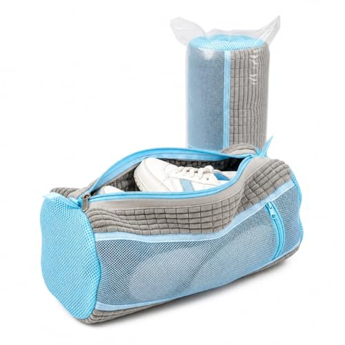 Bolsa Lavadora Zapatillas Premium, 1 Bolsa para Lavar Zapatillas en Lavadora con Chenilla 360°, Reutilizable, Malla Reforzada, Cremallera Oculta, Funda para Lavar Zapatos en Lavadora, Protección Total