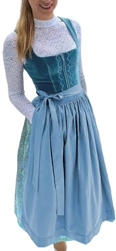 Duohropke Dirndl pour femme - Vêtements traditionnels sexy - Robe traditionnelle courbée classique sans chemisier - En satin - Robe traditionnelle Dirndl - Robe de carnaval - Costume pour fête de la