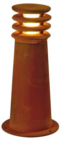 SLV LED pollerlampa RUSTY 40, rund | Premium golvlampa för individuell utomhusbelysning i rostdesign | Utomhuslampa, baslampa, uppfart-belysning, trädgårdslampa | E27, EEK till A++