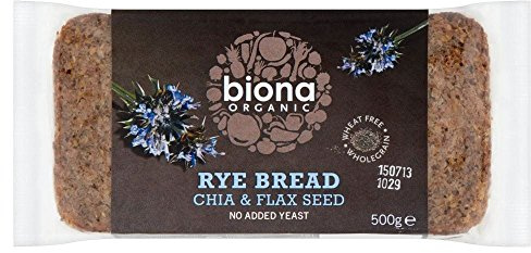 Biona Organic Rye Chia & Flax Bread (500g) - Pack of 6